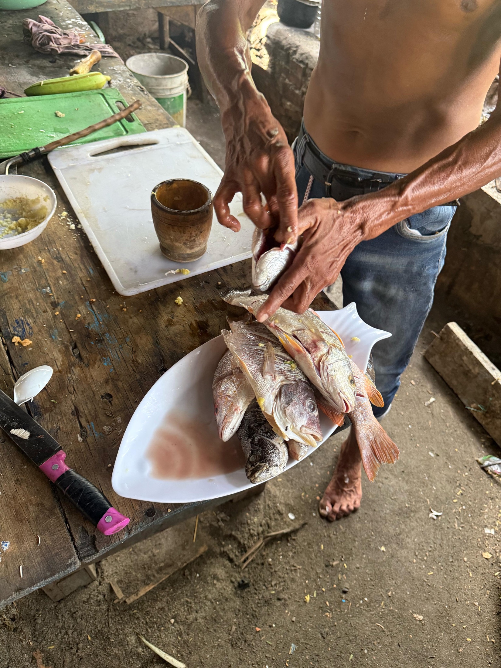 Registro de una tarea de pesca artesanal y la corporalidad involucrada